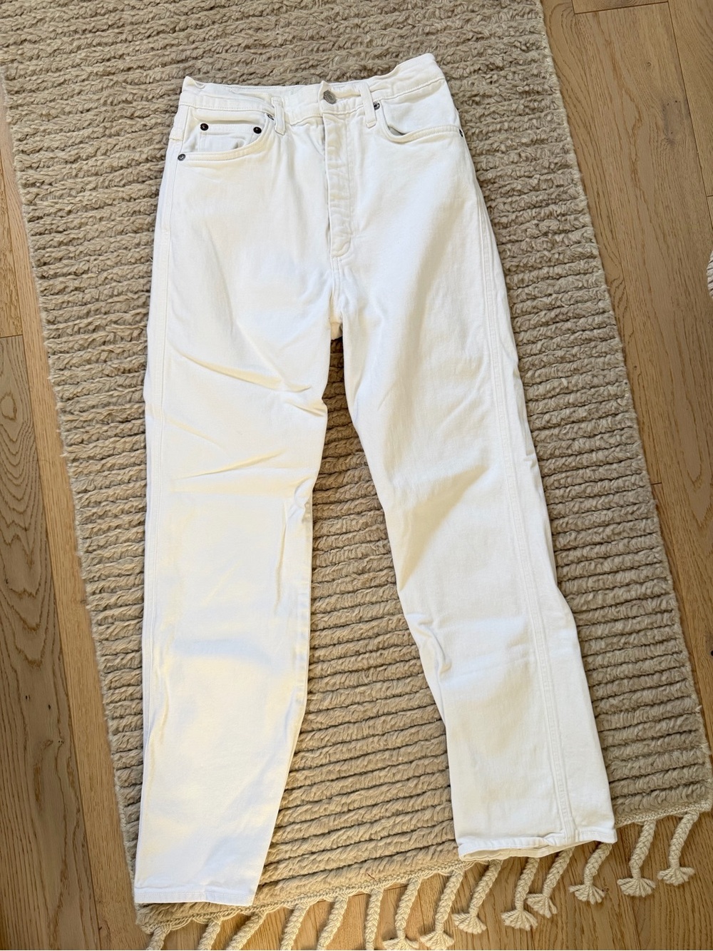 AGOLDE Pinch Waist High Rise Straight Leg Jeans White Size 27